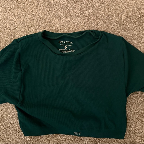 SET Active Ribbed sets in Emerald Green & Cafe Brown Activewear - Picture 6 of 7